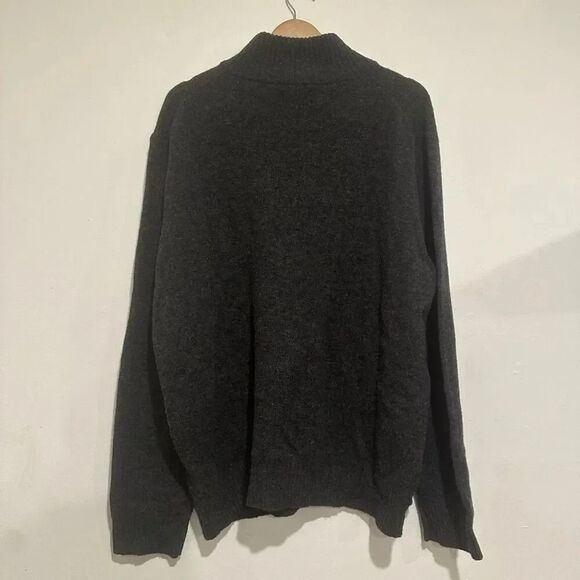 J. Crew Men’s Half Zip Grey Sweater Lambswool Long Sleeve Size 2XL - Picture 4 of 4
